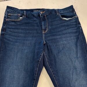 American Eagle Outfitters Women's Dark Blue Flare Jeans